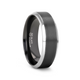 ATNOS Brushed Black Center Polished Beveled Edges Men's Titanium Wedding Ring - 6mm & 8mm
