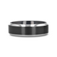 ATNOS Brushed Black Center Polished Beveled Edges Men's Titanium Wedding Ring - 6mm & 8mm