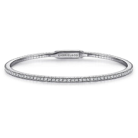 Gabriel & Co. BG3221-62W45JJ 14K White Gold Diamond Bangle