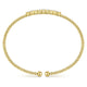 Gabriel & Co. BG4115-62Y45JJ 14K Yellow Gold Bujukan Bead Cuff Bracelet with Three Quatrefoil Diamond Stations