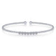 Gabriel & Co. BG4116-62W45JJ 14K White Gold Bujukan Bead Cuff Bracelet with Cluster Diamond Stations