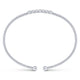 Gabriel & Co. BG4116-62W45JJ 14K White Gold Bujukan Bead Cuff Bracelet with Cluster Diamond Stations