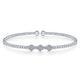 Gabriel & Co. BG4117-62W45JJ 14K White Gold Bujukan Bead Cuff Bracelet with Cluster Diamond Hexagon Stations