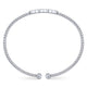 Gabriel & Co. BG4117-62W45JJ 14K White Gold Bujukan Bead Cuff Bracelet with Cluster Diamond Hexagon Stations