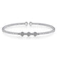 Gabriel & Co. BG4117-65W45JJ 14K White Gold Bujukan Bead Cuff Bracelet with Cluster Diamond Hexagon Stations