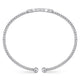 Gabriel & Co. BG4117-65W45JJ 14K White Gold Bujukan Bead Cuff Bracelet with Cluster Diamond Hexagon Stations