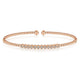 Gabriel & Co. BG4118-62K45JJ 14K Rose Gold Bujukan Bead Cuff Bracelet with Bezel Set Diamond Stations