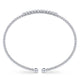 Gabriel & Co. BG4118-62W45JJ 14K White Gold Bujukan Bead Cuff Bracelet with Bezel Set Diamond Stations