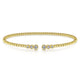Gabriel & Co. BG4120-62Y45JJ 14K Yellow Gold Bujukan Bead Split Cuff Bracelet with Bezel Set Diamonds