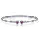 Gabriel & Co. BG4122-62W45RA 14K White Gold Bujukan Bead Split Cuff Bracelet with Ruby and Diamond Bangle