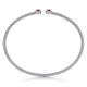 Gabriel & Co. BG4122-62W45RA 14K White Gold Bujukan Bead Split Cuff Bracelet with Ruby and Diamond Bangle
