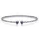 Gabriel & Co. BG4122-62W45SA 14K White Gold Bujukan Bead Split Cuff Bracelet with Sapphire and Diamond