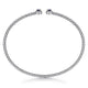 Gabriel & Co. BG4122-62W45SA 14K White Gold Bujukan Bead Split Cuff Bracelet with Sapphire and Diamond