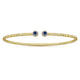 Gabriel & Co. BG4122-62Y45SA 14K Yellow Gold Bujukan Bead Split Cuff Bracelet with Sapphire and Diamond