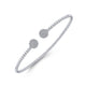 Gabriel & Co. BG4123-62W45JJ 14K White Gold Bujukan Split Cuff Bracelet with Round Pave Diamond Discs in size 6.25
