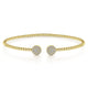 Gabriel & Co. BG4123-62Y45JJ 14K Yellow Gold Bujukan Bead Split Cuff Bracelet with Round Pavé Diamond Discs