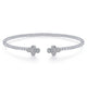 Gabriel & Co. BG4124-62W45JJ 14K White Gold Bujukan Split Cuff Bracelet with Quatrefoil Diamond Endcaps in size 6.25
