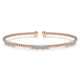 Gabriel & Co. BG4217-62K45JJ 14K Rose Gold Bujukan Bead Cuff Bracelet with Diamond Pavé Stations