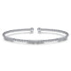 Gabriel & Co. BG4217-62W45JJ 14K White Gold Bujukan Cuff Bracelet with Diamond Pave Stations in size 6.25