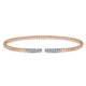 Gabriel & Co. BG4218-62K45JJ 14K Rose Gold Bujukan Bead Cuff Bracelet with Diamond Pavé Bars