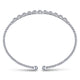 Gabriel & Co. BG4228-62W45JJ 14K White Gold Bujukan Bead Cuff Bracelet with Diamond Stations
