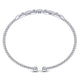 Gabriel & Co. BG4229-62W45JJ 14K White Gold Bujukan Bead Cuff Bracelet with Diamond Pavé Links