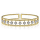 Gabriel & Co. BG4232-62Y45JJ 14K Yellow Gold Bujukan Cuff Bracelet with Pave Diamond Connectors in size 6.25