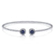 Gabriel & Co. BG4244-62W45SA 14K White Gold Bujukan Bead Cuff Bracelet with Sapphire and Diamond Halo Caps