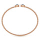 Gabriel & Co. BG4244-65K45SA 14K Rose Gold Bujukan Bead Cuff Bracelet with Sapphire and Diamond Halo Caps