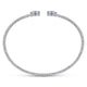 Gabriel & Co. BG4245-62W45BT 14K White Gold Round Blue Topaz and Diamond Halo Bujukan Bangle
