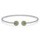Gabriel & Co. BG4245-62W45PE 14K White Gold Round Peridot and Diamond Halo Bujukan Bangle