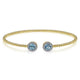 Gabriel & Co. BG4245-62Y45BT 14K Yellow Gold Round Blue Topaz and Diamond Halo Bujukan Bangle
