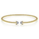 Gabriel & Co. BG4248-62Y45JJ 14K Yellow Gold Bujukan Bead Cuff Bracelet with Diamond Pavé Caps