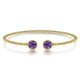 Gabriel & Co. BG4252-62Y4JAM 14K Yellow Gold Bujukan Bead Cuff Bracelet with Bezel Set Round Amethyst