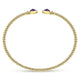 Gabriel & Co. BG4252-62Y4JAM 14K Yellow Gold Bujukan Bead Cuff Bracelet with Bezel Set Round Amethyst