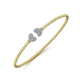 Gabriel & Co. BG4253-62M45JJ 14K Yellow Gold Bujukan Split Cuff Bracelet with White Gold Pavé Diamond Hearts