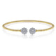 Gabriel & Co. BG4254-62M45JJ 14K White & Yellow Gold Bujukan Split Cuff Bracelet with Diamond Flowers