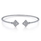 Gabriel & Co. BG4256-62W45JJ 14K White Gold Bujukan Split Cuff Bracelet with Diamond Flower Caps
