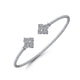 Gabriel & Co. BG4256-62W45JJ 14K White Gold Bujukan Split Cuff Bracelet with Diamond Flower Caps