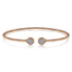 Gabriel & Co. BG4261-62K45JJ 14K Rose Gold Bujukan Split Cuff Bracelet with Diamond Pavé Hexagon Caps
