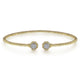 Gabriel & Co. BG4261-65Y45JJ 14K Yellow Gold Bujukan Split Cuff Bracelet with Diamond Pavé Hexagon Caps