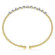 Gabriel & Co. BG4279-62M45JJ 14K Yellow Gold Bujukan Split Cuff Bracelet with Round White Gold Diamond Stations in size 6.25