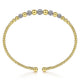 Gabriel & Co. BG4362-62M45JJ 14K Yellow-White Gold Bujukan Cuff Bracelet with Pave Diamond Stations in size 6.25