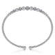 Gabriel & Co. BG4362-62W45JJ 14K White Gold Bujukan Bead Cuff Bracelet with Pavé Diamond Stations