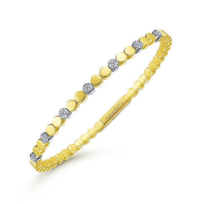 Gabriel & Co. BG4366-65M45JJ 14K White-Yellow Gold Diamond Bangle