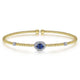 Gabriel & Co. BG4435-62M45SA 14K White-Yellow Gold Bujukan Bead Cuff Bracelet with Sapphire and Diamond Halo Station