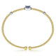 Gabriel & Co. BG4435-62M45SA 14K White-Yellow Gold Bujukan Bead Cuff Bracelet with Sapphire and Diamond Halo Station