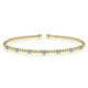 Gabriel & Co. BG4436-62M45JJ 14K White-Yellow Gold Bujukan Bead Cuff Bracelet with Diamond Stations