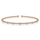 Gabriel & Co. BG4436-62T45JJ 14K White-Rose Gold Bujukan Cuff Bracelet with Diamond Stations with Butter Cup Setting  in size 6.25
