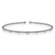 Gabriel & Co. BG4436-62W45JJ 14K White Gold Bujukan Bead Cuff Bracelet with Diamond Stations